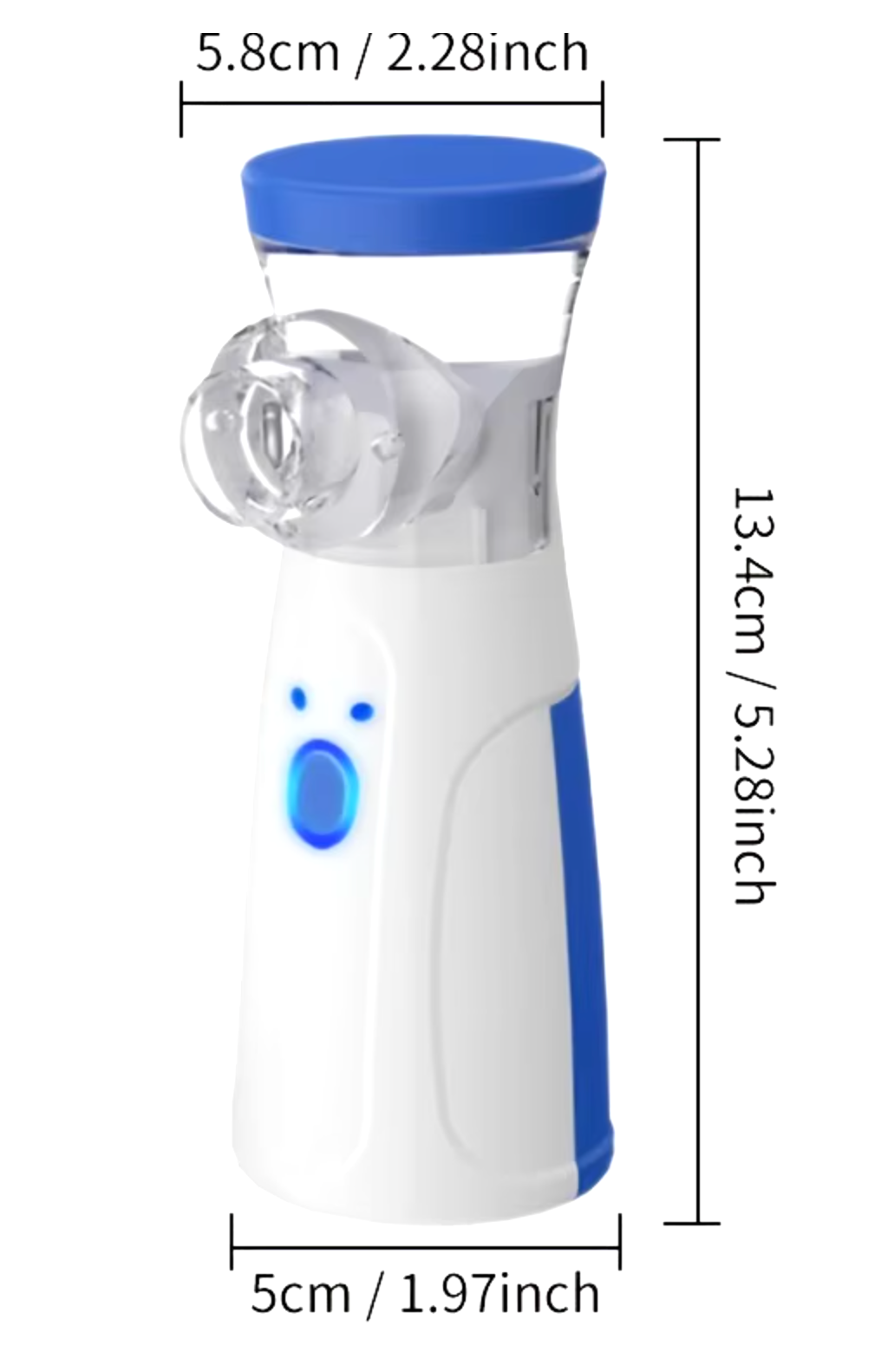 Nebulizador portátil manual con depósito de 200 ml, incluye 3 máscaras y cable USB - Funciona con 2 pilas AA no incluidas, nebulizador bebe, humidificador bebes, humidificador bebes mocos y tos