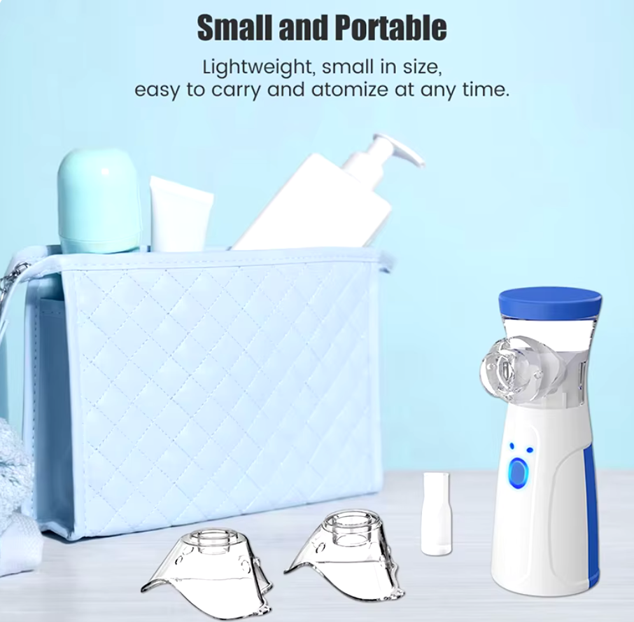 Nebulizador Portatil, Nebulizador para Bebe, Niños Adultos, silencioso inhaladores eléctricos, USB-C con diseño portátil, fácil de usar y limpiar, para uso doméstico y de viajes.